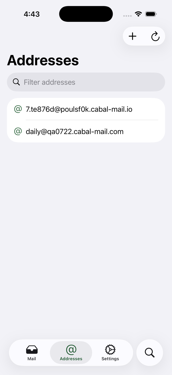 Address list on iPhone